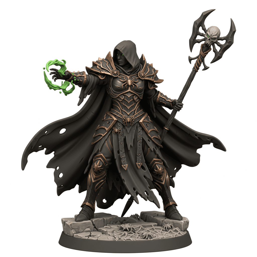 Spider Cult Priestess Venom Magic Printable STL 3d model