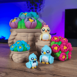 Cute Flexi Birds (Toy, Keychain) 3d model