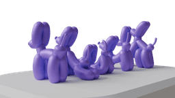 Balloon Dogs in Artistic Poses – 3D Decorative Collection 3d model