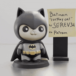Bat Cat - Cosplay Superhero Cat Figurine - 3D Print STL/3MF 3d model