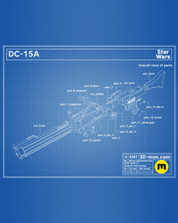 DC-15A Blaster - Star Wars 3d model