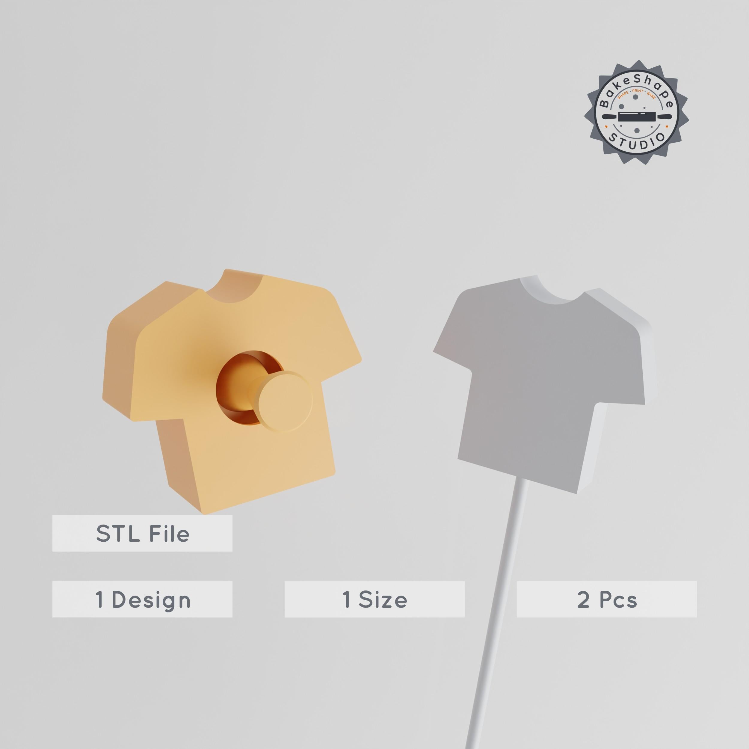Soccer Jersey Cake Pop Mold, Sportswear-Inspired 3D Print, Football Attire, Game Shirt Design, 2-Piece Set PRODUCT_1259 3d model