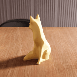 Low Poly Sitting Fox Sculpture 3d model
