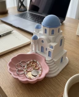 Mediterranean Santorini Church Jewelry Dish & Desk Organizer 3d model