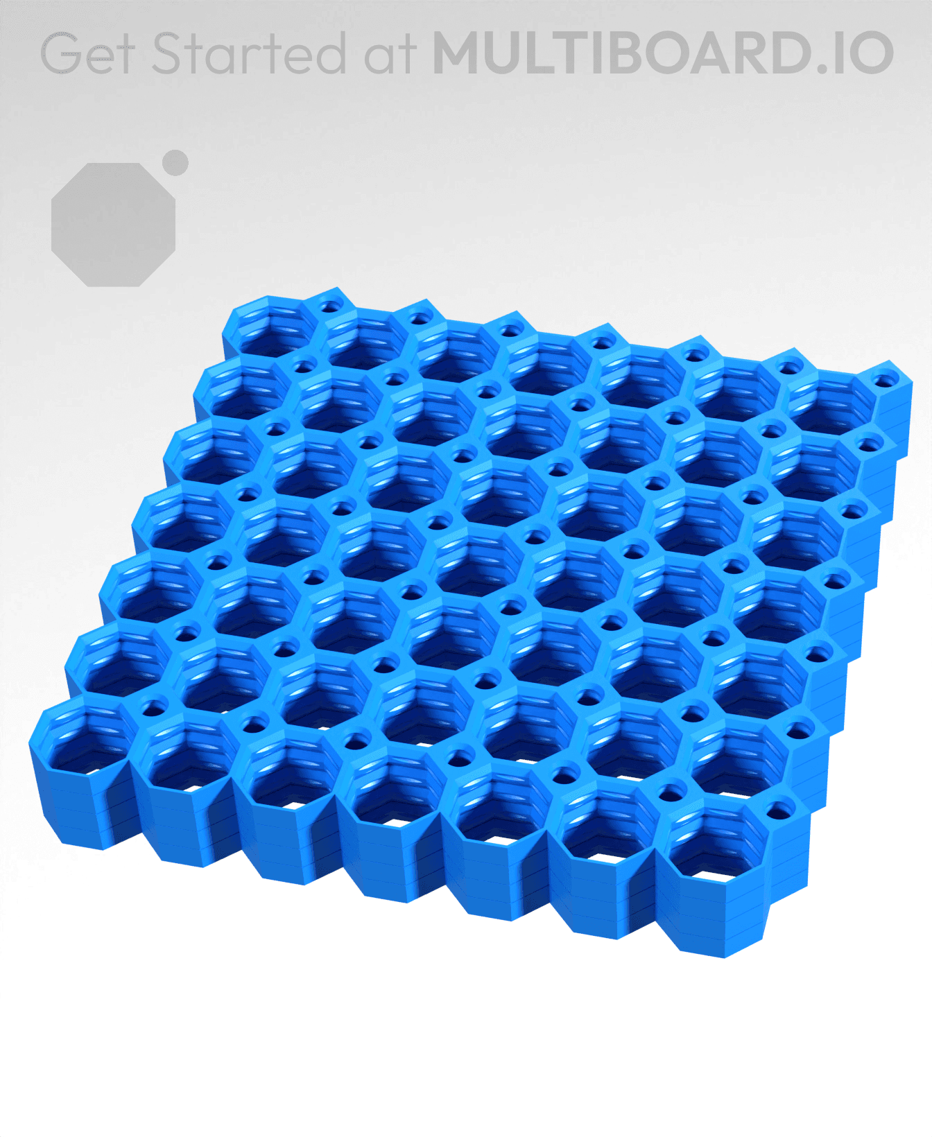 7x7 MU - Center Grid Interfitted - MultiBoard Octagon Plate - 4x Ironing Stack 3d model