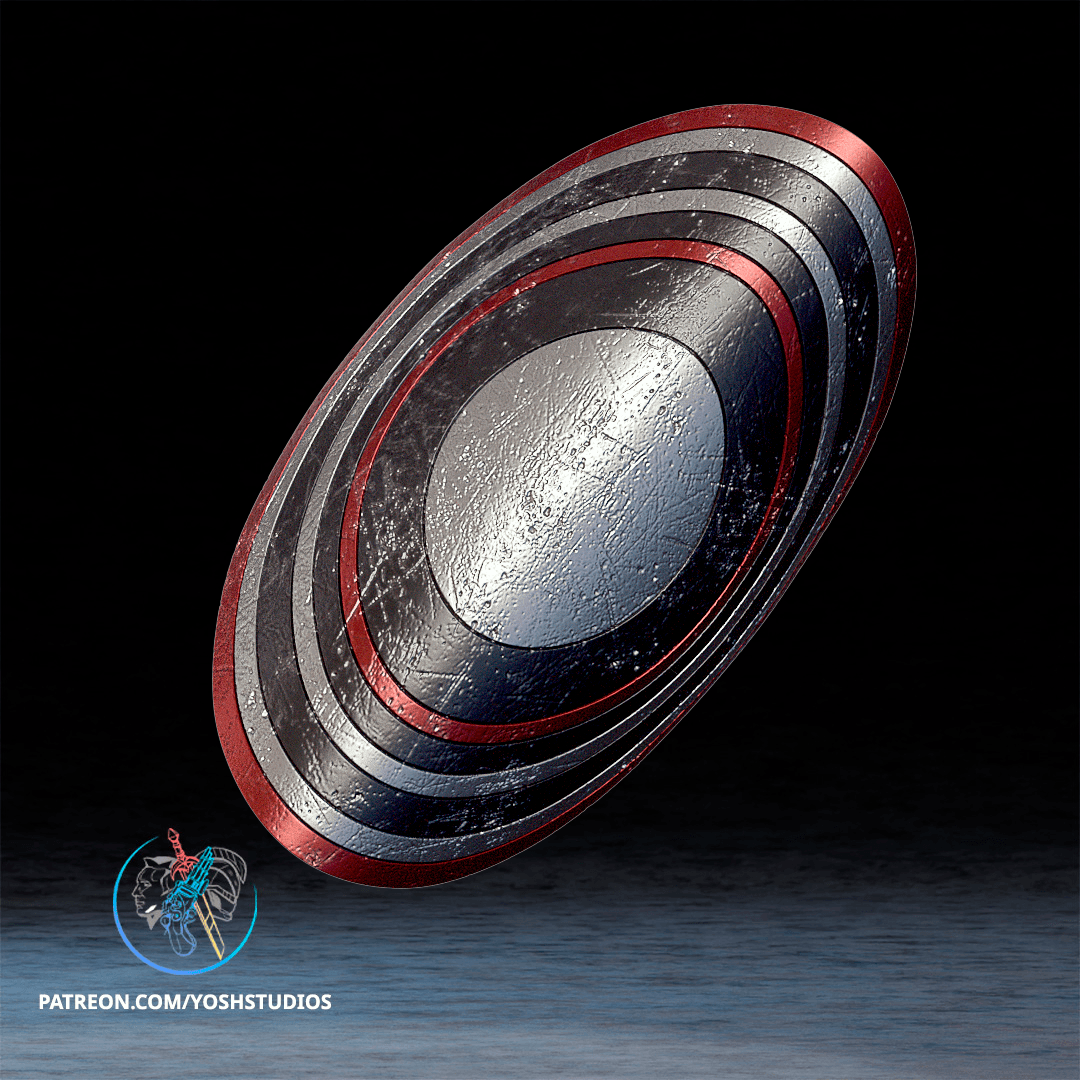Bent US Agent Shield Thunderbolts 3D Printer STL File 3d model
