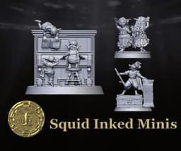 Bard Party Goblin Piano And Kobold 3d model