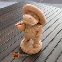 Stylized Hippo on vacation 3d model