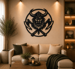 Fierce Viking Warrior 2D Wall Art.3mf 3d model