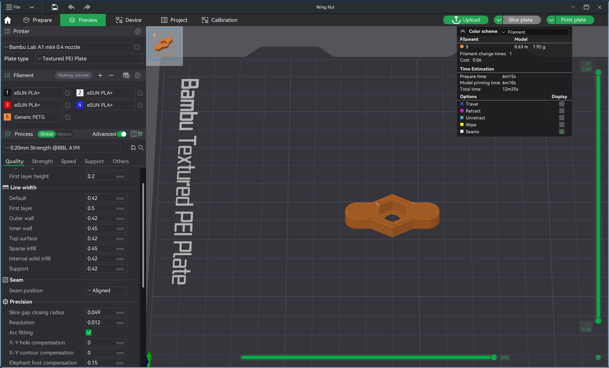 Butterfly or Wing Nut M6 3d model