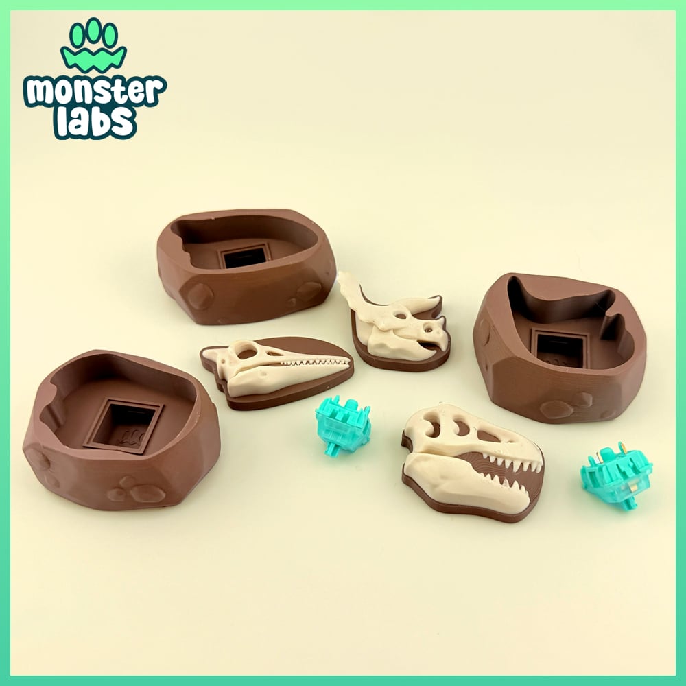 Dino Fossil Fidget Clicker Keychain Bundle 3d model