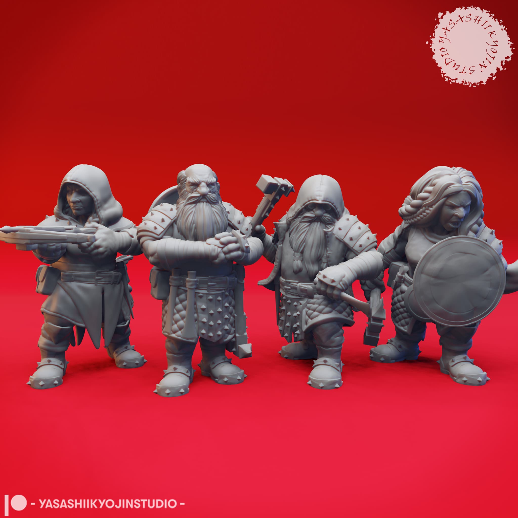 Knot of Duergar - Tabletop Miniatures (Pre-Supported) 3d model