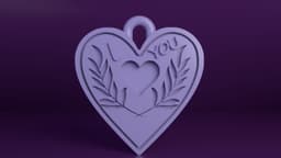 Heart, Necklace, Key Chain, for Lovers, Couples 3d model