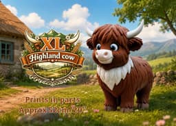 XL Highland Cow (standing) for larger build plates above 300x300x300 3d model