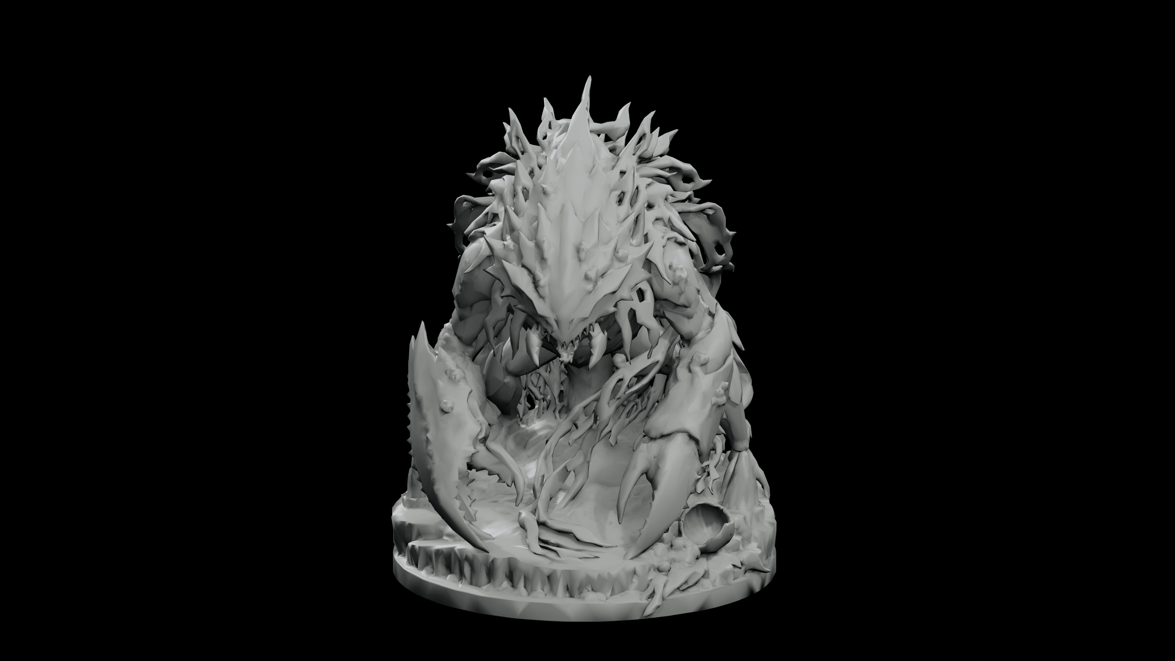 Frost-Kelp Abyss Stalker STL - Deep Sea Monster Statue 3d model