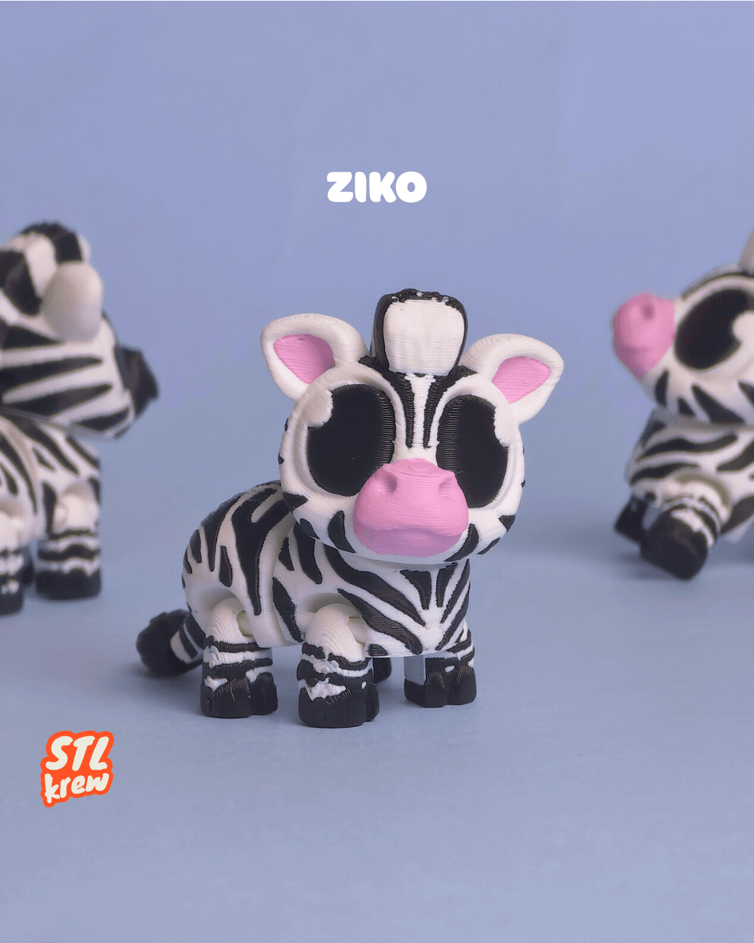 Cute articulated Zebra - Ziko 3d model