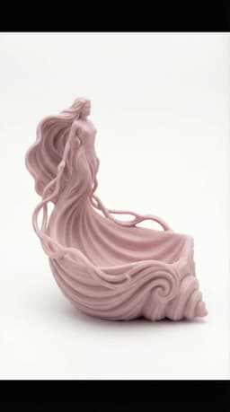 Elegant Goddess Jewelry Dish - Ethereal Mermaid Trinket Tray & Ring Holder - Art Nouveau Home Decor 3d model
