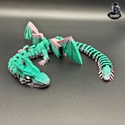 Big Grass Dragon - Winged - Articulated - Flexi - Print in Place - No Supports - Fantasy 3d model