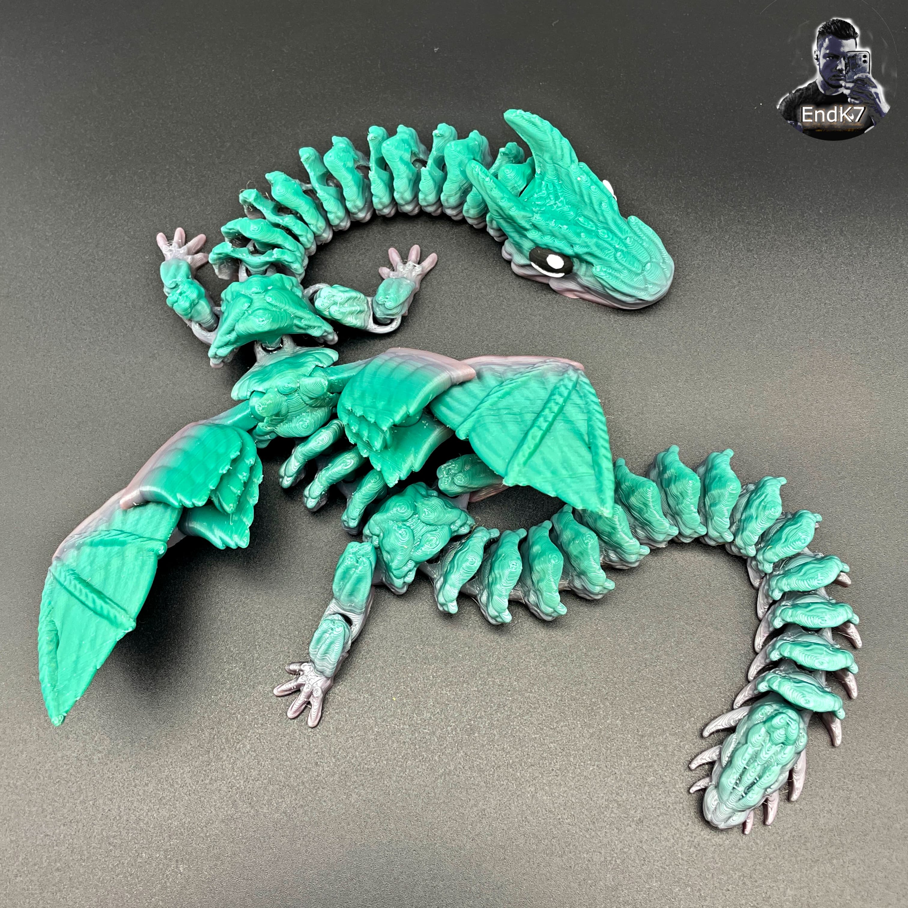 Big Grass Dragon - Winged - Articulated - Flexi - Print in Place - No Supports - Fantasy 3d model