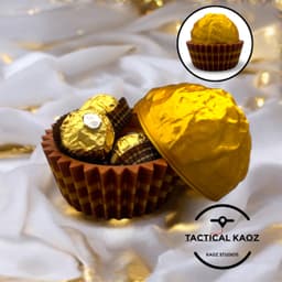 Ferrero Rocher-Inspired Treat Container - Snap on Lid 3d model