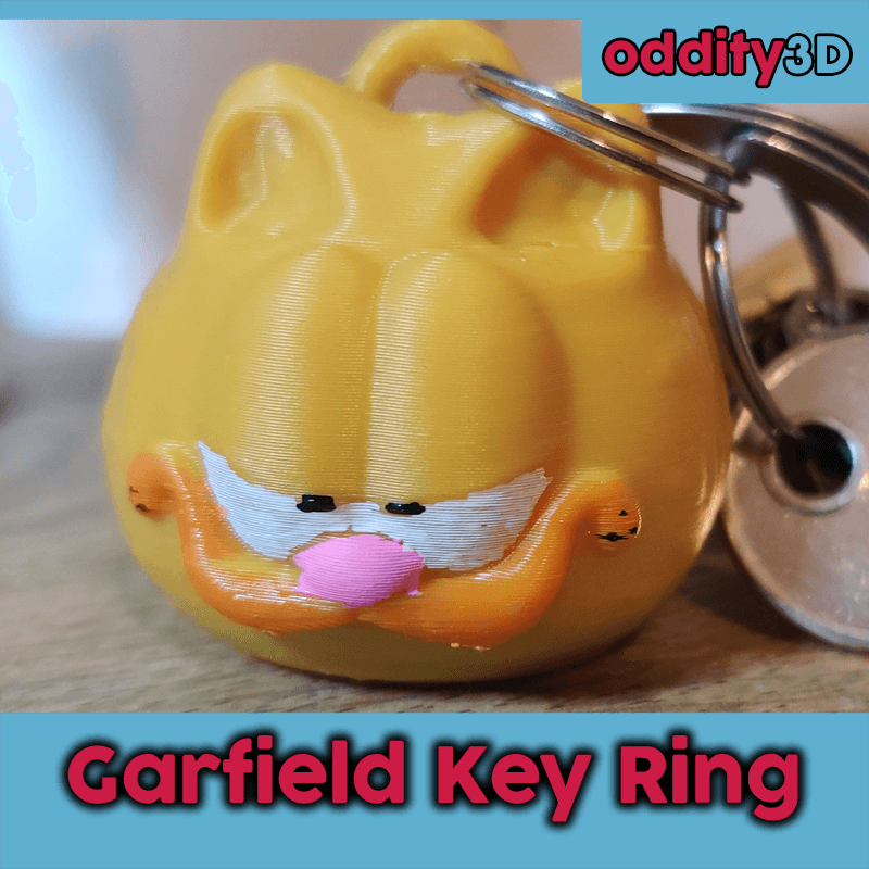 Garfield Key Ring (easy print) 3d model