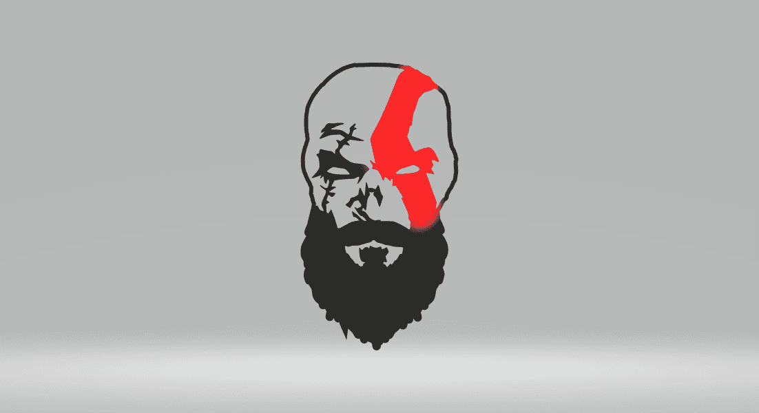 Kratos God of War 2D Art.3mf 3d model