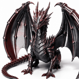 OBSIDIAN FLAME DRAGON / GOTHIC DECOR / SHELF SCULPTURE DECOR / MODERN DRAGON SCULPTURE 3d model