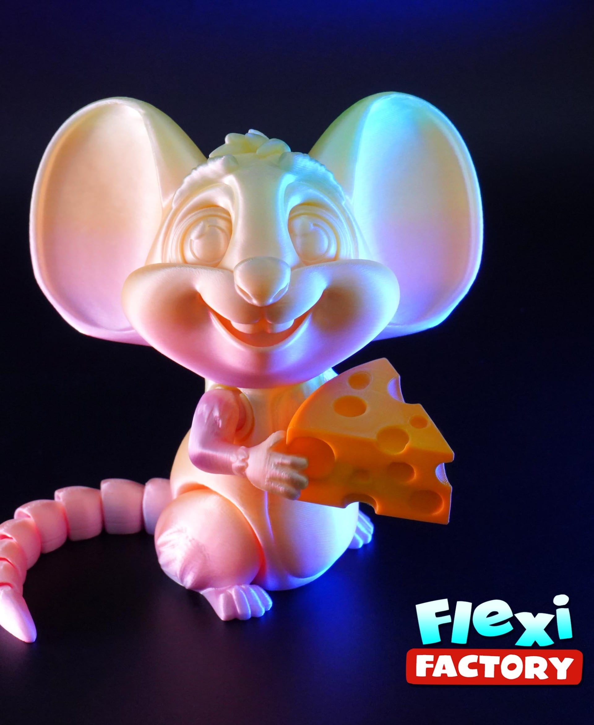 Flexi Factory Mouse & Cheese with 3MF Included! 3d model