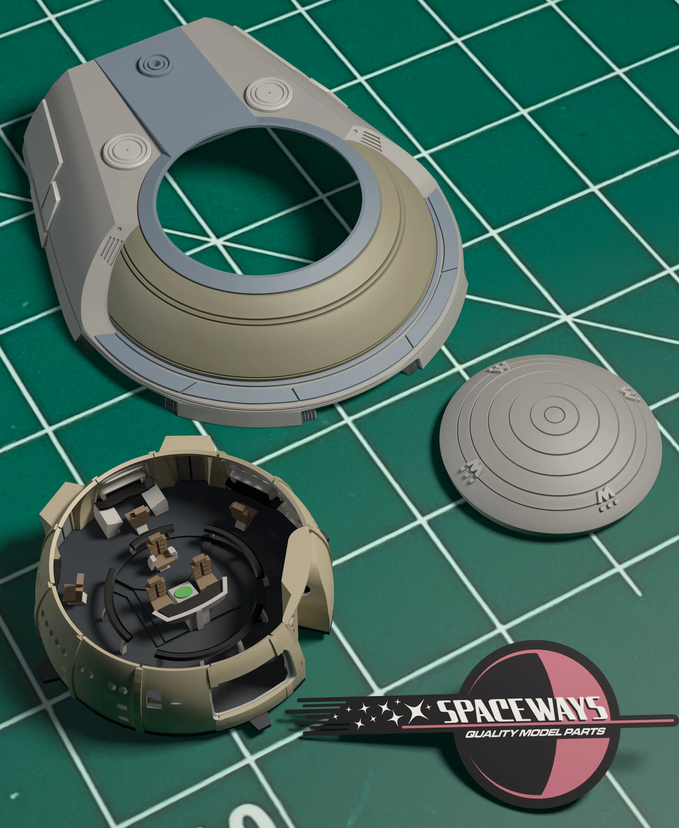 1/350 TMP Refit Bridge Interior/Exterior Set 3d model
