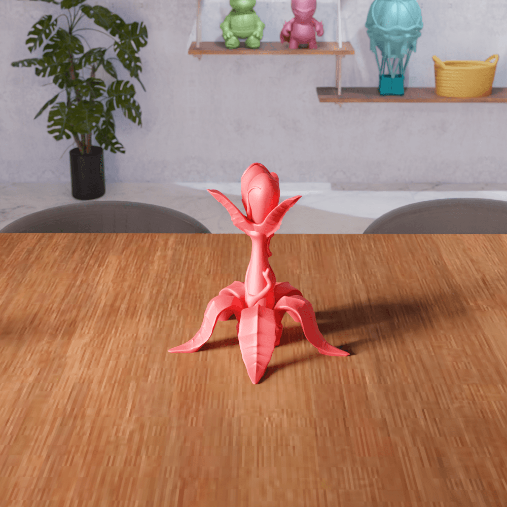 Heart Bud Botanical Statue 3d model