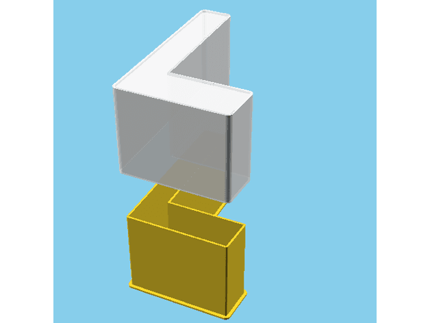 LATIN CAPITAL LETTER L, nestable box (v1) 3d model