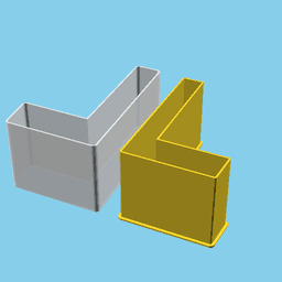 LATIN CAPITAL LETTER L, nestable box (v1) 3d model