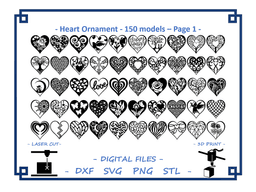 Heart Ornament - 150 models 3d model