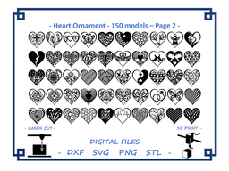 Heart Ornament - 150 models 3d model
