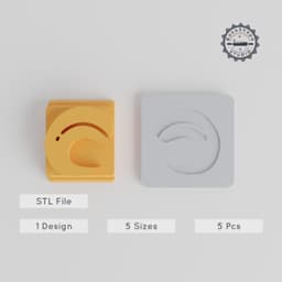 Leaf Stamp Tile Set, 5 Sizes, Perfect for Clay & Cookies, Botanical Nature Symbol, Eco Leaf Design PRODUCT_5102 3d model