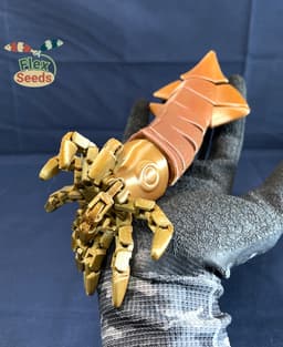 Flexi Squid, and Ammonite (print-in-place) 3d model