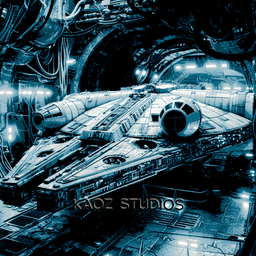Millennium Falcon Concept wall art Star Wars decor 3d illusion multicolor HueForge decor 3d model