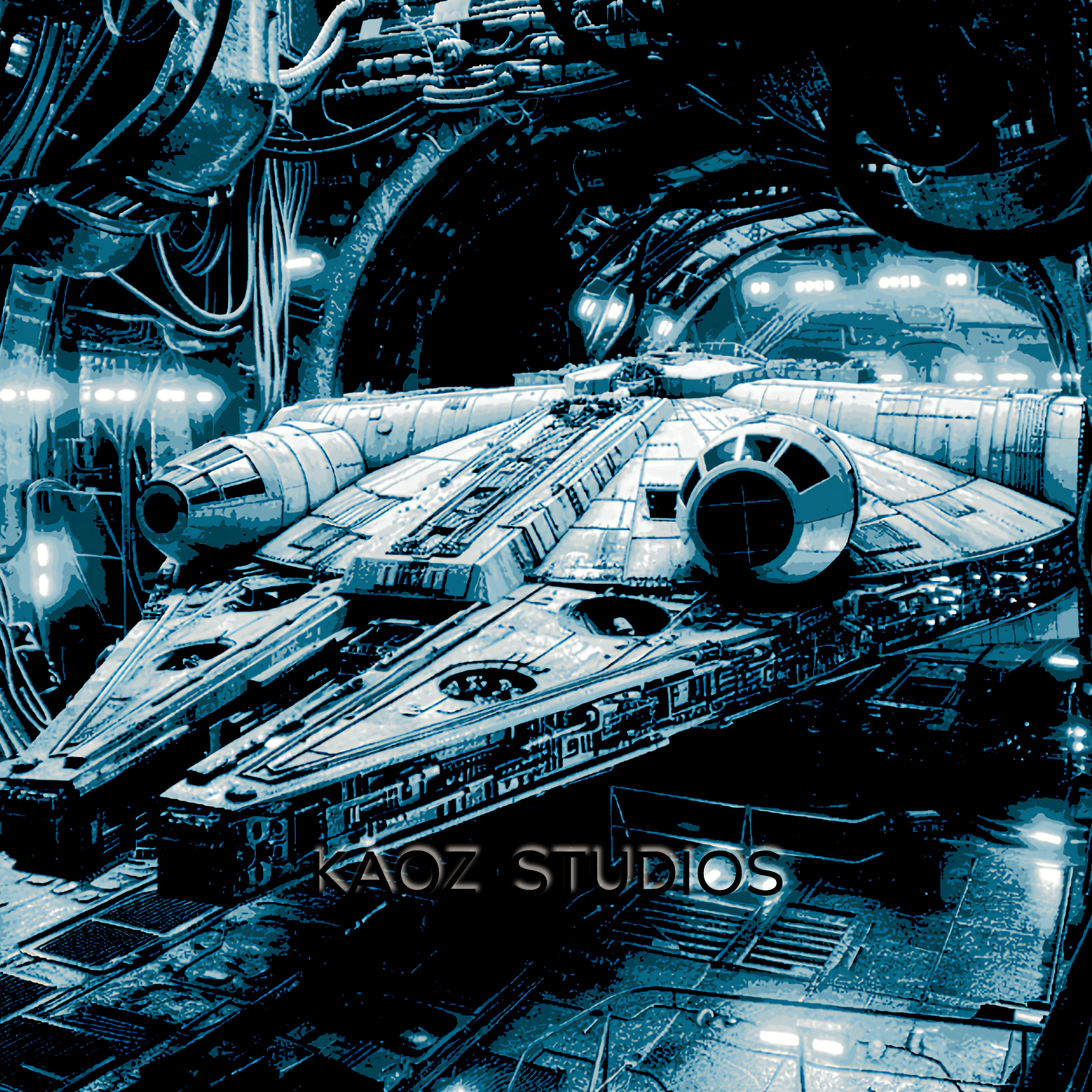 Millennium Falcon Concept wall art Star Wars decor 3d illusion multicolor HueForge decor 3d model