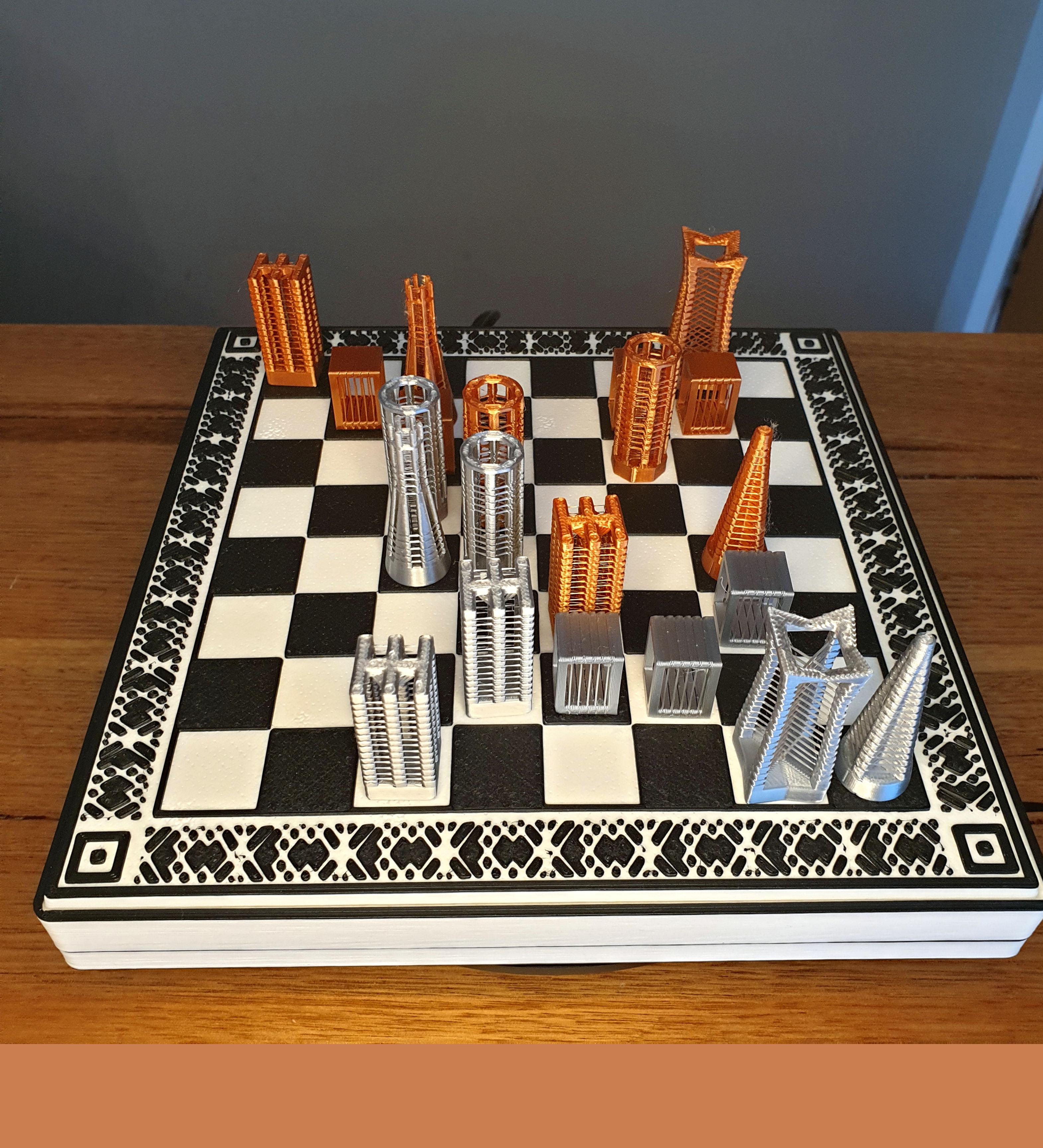 String Chess Set with Box 3d model