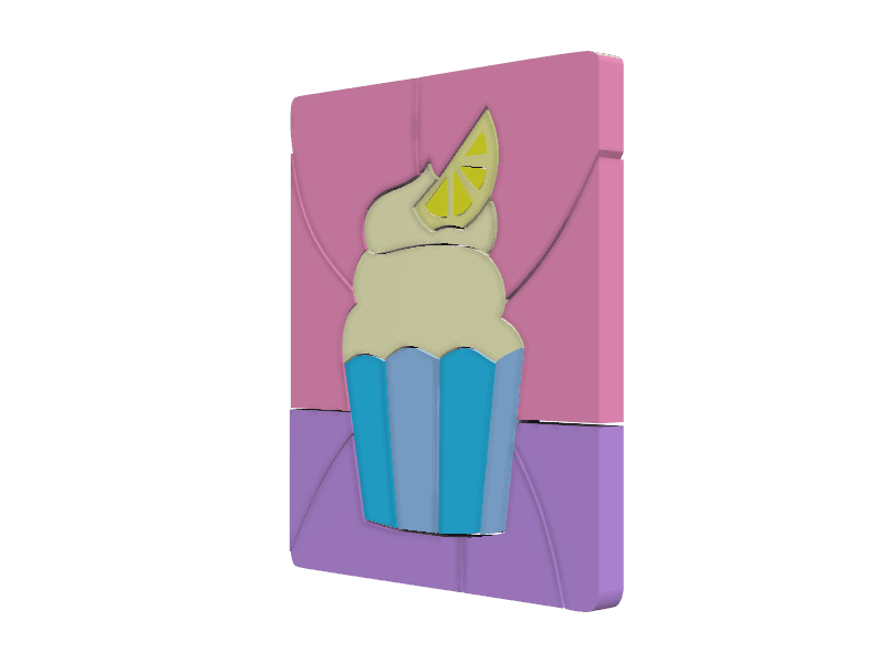 Print-By-Color Cupcake 3d model