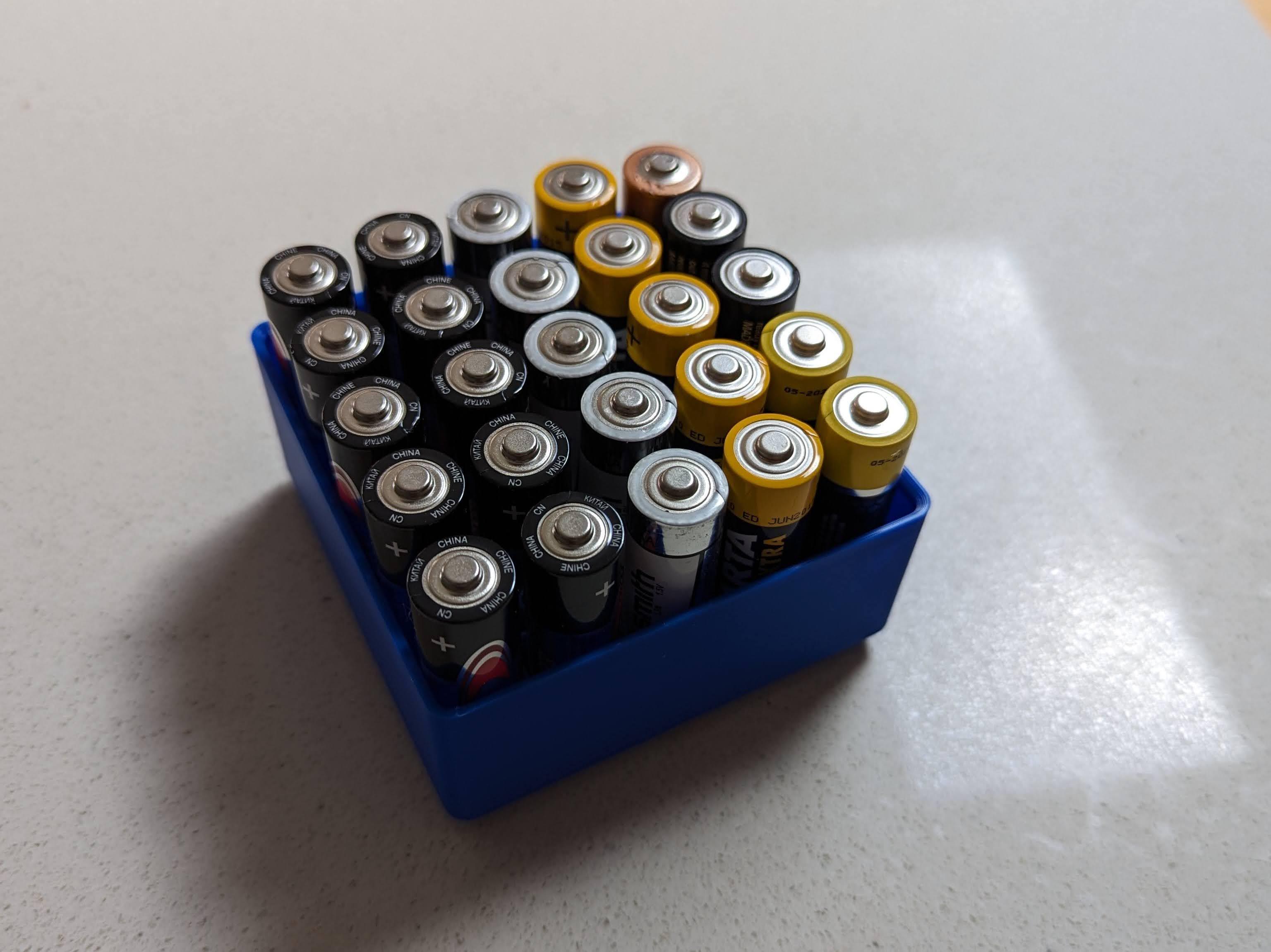 AA Battery Insert for 2x2 Gridfinity Box 3d model