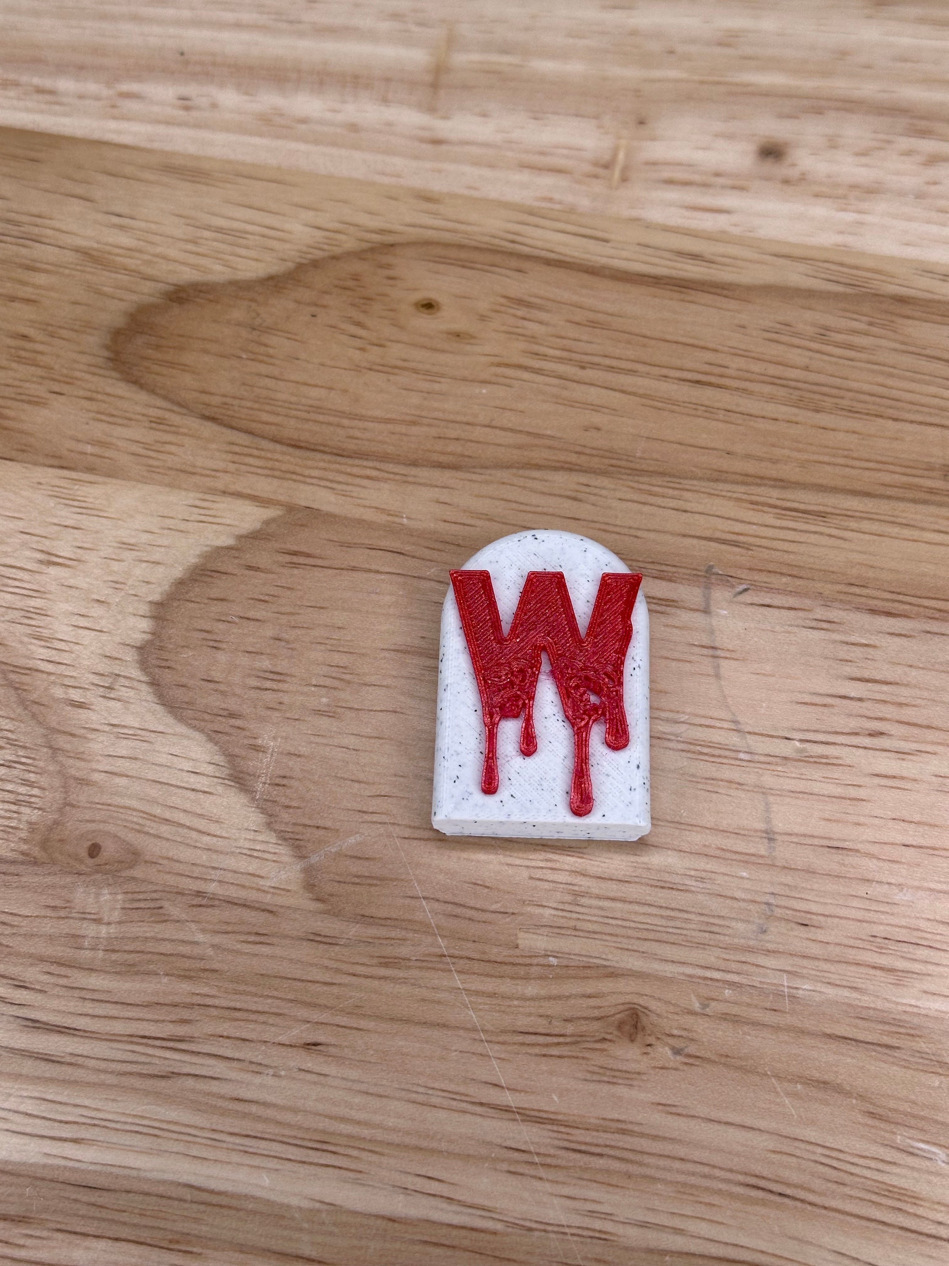 Hauntingly Stylish: Single-Color Headstone Alphabet Magnets for Halloween W 3d model