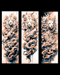 Artistic view of the spirit of the Lion - Set of Bookmarks 3d model