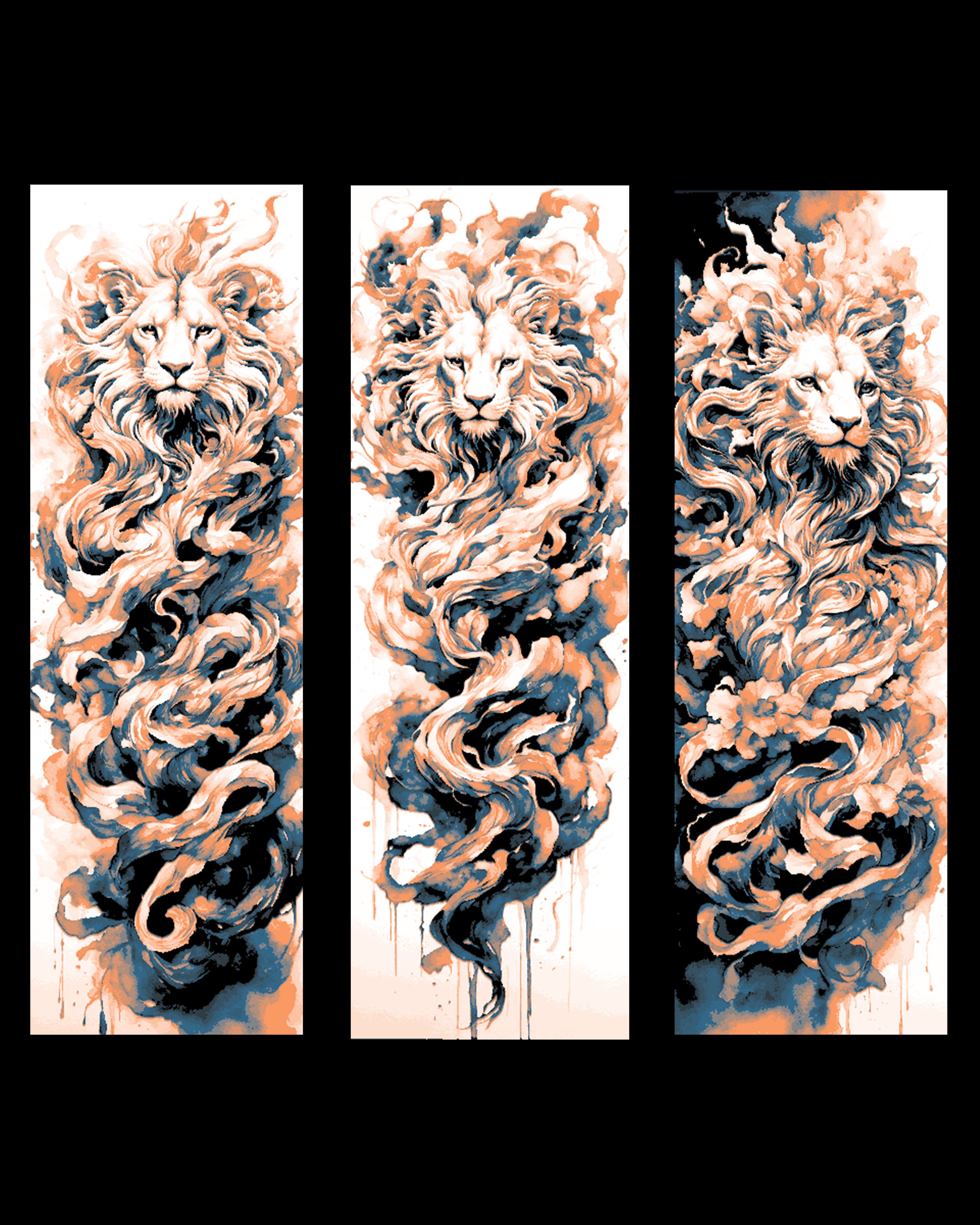 Artistic view of the spirit of the Lion - Set of Bookmarks 3d model