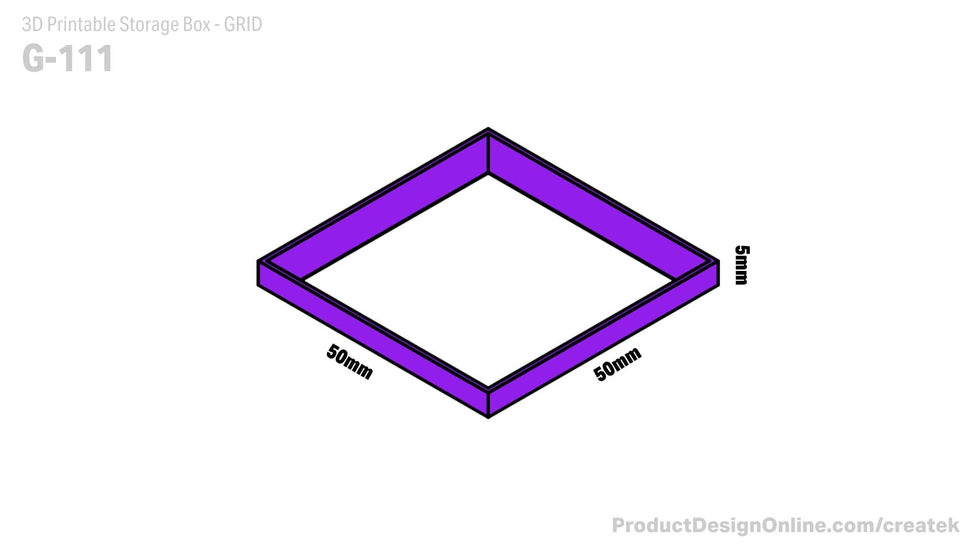 GRID for CREATEK 3D Printable Storage Boxes (STL) 3d model
