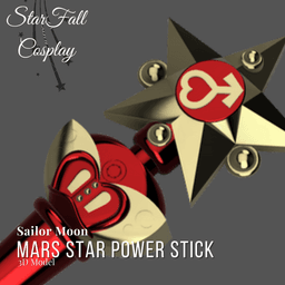 Sailor Mars Transformation Wand - Sailor Mars Star Stick 3d model