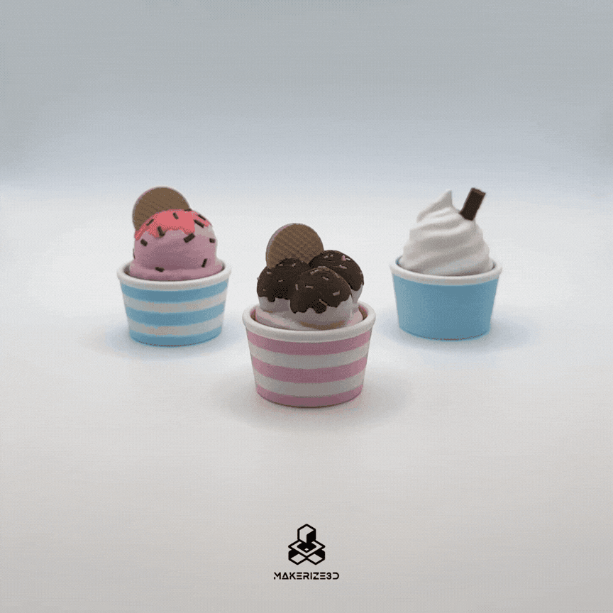Triple Scoop Ice Cream Clicker 3d model
