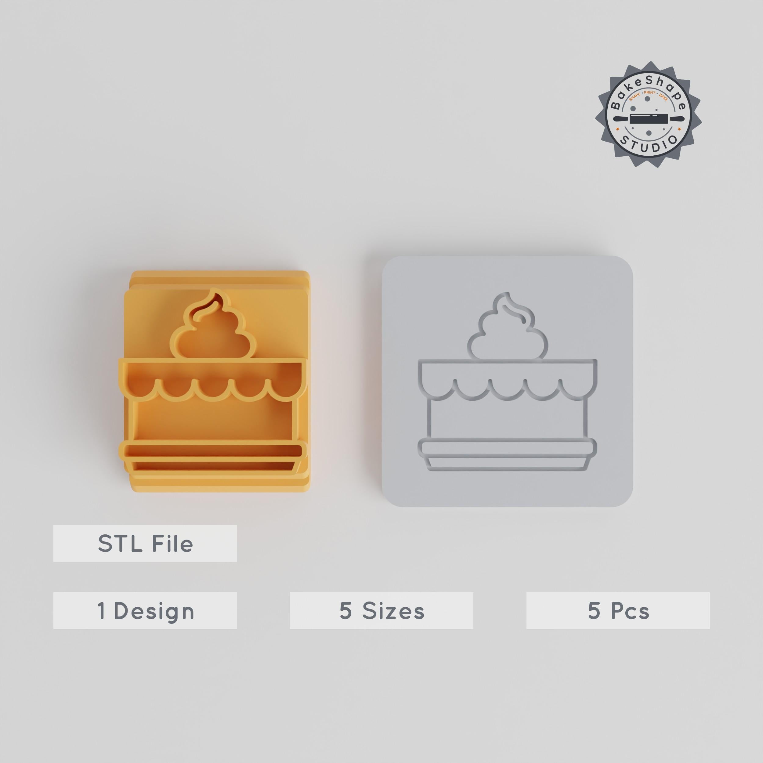Cake Stamp Tile Set, 5 Sizes, Perfect for Clay, Cookies & Fondant PRODUCT_5241 3d model