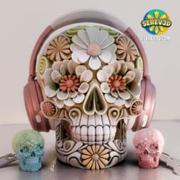 Flower Skull Calavera - Paintbrush Holder & Flower Pot - No Supports 3D Print STL/3MF 3d model