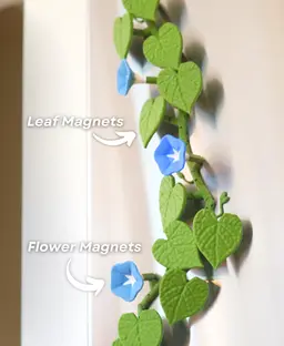 Morning Glory Magnets - Ivy Fridge Magnet - Flower Magnets 3d model